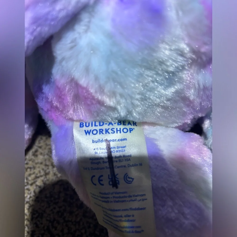 Build a bear pastel swirl kitty stuffed animal. 16” height. Shelf kept